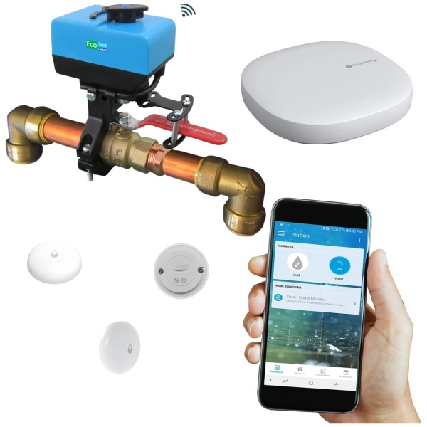 EcoNet Smart Water Valve - Water Leak Detector